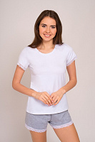 Комплект Vivioji футболка и шорты KTW-20-2-2 р. M белый/серый