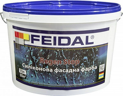 Краска силиконовая Feidal Regen Stop мат белый 10л