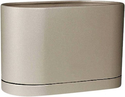 Горщик керамічний Larsan з піддоном вискоий овальний 5 л кремовий