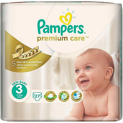 Подгузники Pampers Premium Care Midi 4-7 кг 27 шт
