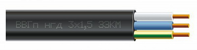Кабель силовой монолит ЗЗЦМ ВВГп нгд 3х1,5 медь 