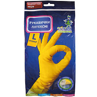 Рукавички латексні Добра господарочка надміцні р.L 1 пар/уп. помаранчеві 