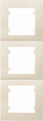 Рамка тримісна Makel Lilium Natural Kare вертикальна кремовий 32010708