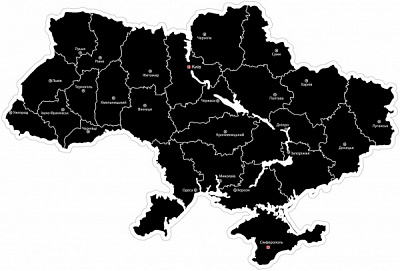 Картина карта України чорна 50x75 см Posterclub