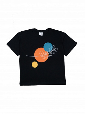 Футболка для девочек Luna Kids оверсайз р.128 черный 0065 