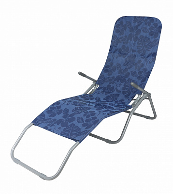 Шезлонг раскладной UP! (Underprice) OC00219 синий с рисунком 60x141 см