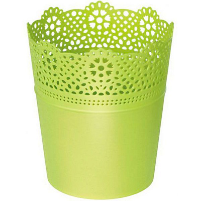 Кашпо пластикове Prosperplast Lace круглий 1л лайм (78976-389)