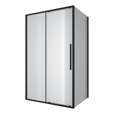 Душевая кабина Koller Pool AQPD12+BLC AQUA PRO прямоугольная slim Black matt 1200x900x1950 мм стекло 6мм прозрачное (створки раздвижные)