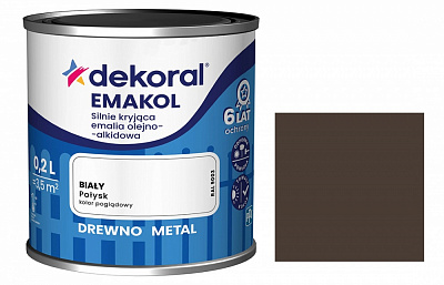 Емаль алкідна Dekoral Емаколь коричневий темний глянець 0,2л