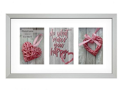 Фоторамка с паспарту SvitArt FKP-3-1913-7B, 10x15 см светло-серый 