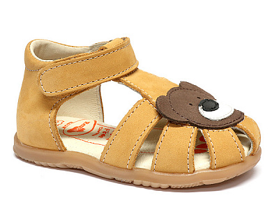 Босоножки для девочек RenBut на липучках Медвежонок р.24 бежевый 11-1574 