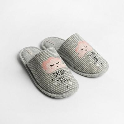 Тапки домашние Twins закрытые с наклейкой р.40/41 светло-серый