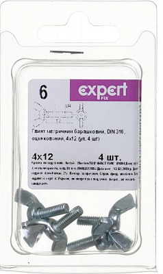 Винт метрический DIN316 4x12 мм 4 шт.