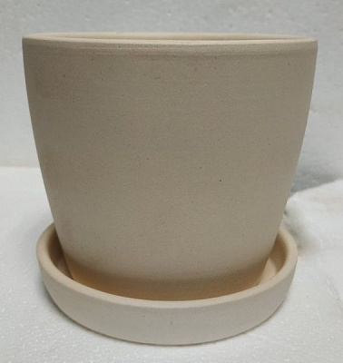 Горшок керамический Сонет ангоб круглый 0,5л бежевый 