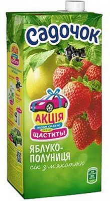Сок Садочок Яблочно-клубничный 0,95л 