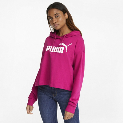 Джемпер Puma ESS Cropped Logo Hoodie TR 58687086 р. XS малиновий