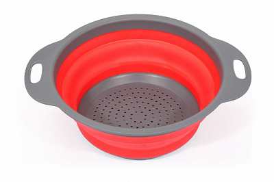 Друшляк складаний Arino с двумя ручками красный 24х19х8 см