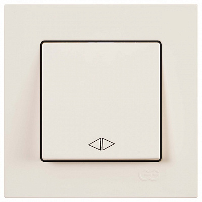 Вимикач реверсивний одноклавішний Gunsan Eqona без підсвітки крем 01 40 12 00 100 135