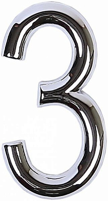 Цифра 3 цинк хром 75 мм Larvij LNZ754 CP #3
