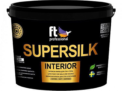 Краска интерьерная латексная FT Professional SUPERSILK база A мат белый 10л 