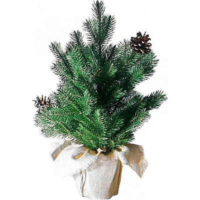 Ялинка штучна Карпатська з шишками в горщику 45 см 9126 темно-зелений
