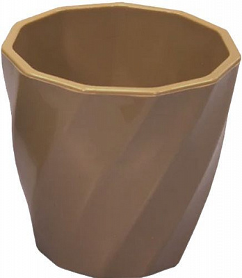 Кашпо Оранжерея для кактусів та сукулентів «Хвиля» фігурний 0,4л капучино