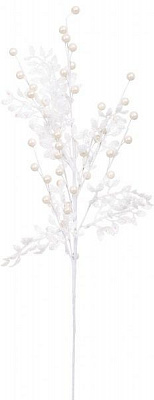 Декорація новорічна Гілка з перлами та листям 60 см EPI-CD1386-S60L60