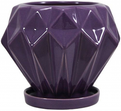Горшок керамический Резон Блават круглый 1,2 л фиолетовый (Р283) 