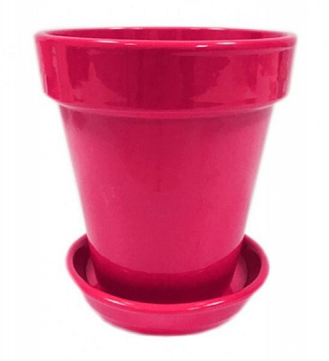Горшок керамический Ориана-Запорожкерамика Наперсток №2 глянец круглый 1,6 л малиновый 