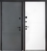 Дверь входная Булат Cottage 703 Metalic Grey / 237 Уличная Белый атласный грей 2050x950 мм левая