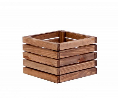 Кашпо дерев'яне Korobyaky 045 Валвейк міні 20х20х15 квадратний коричневий