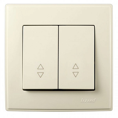 Вимикач прохідний двоклавішний Lezard Lesya 10 А 250В кремовий 705-0303-106