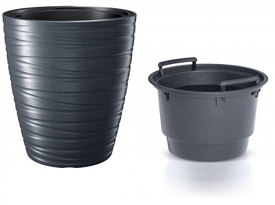 Горщик для квітів Prosperplast MAZE 296х329 мм круглий антрацит