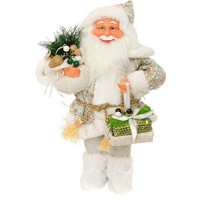 Фигура Дед Мороз S17197B 40 см бело-салатовый