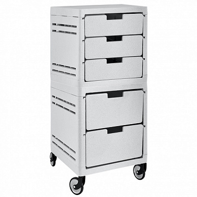 Комод Алеана 169093 на 5 ящиков на колесах белый 840x350x380 мм