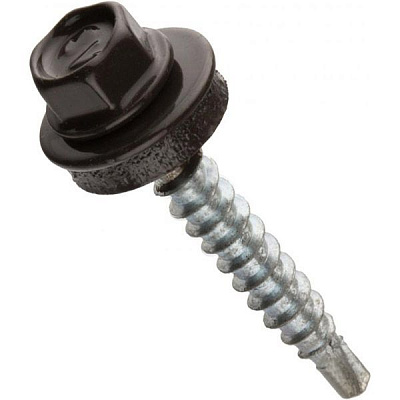 Саморез кровельный по дереву 4,8x35 мм 20 шт шоколад RAL 8019 Expert Fix