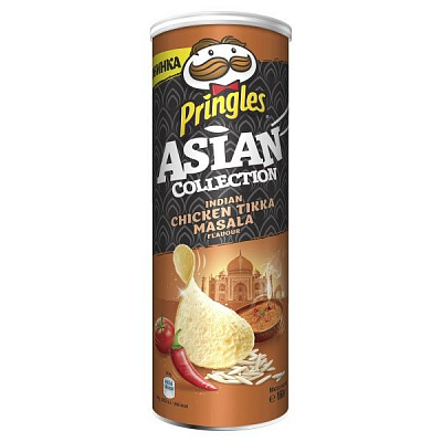 Чипсы рисовые Pringles Asian Collection курица с индийскими специями Тикка масала 160 г 