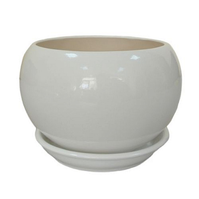 Горшок Ориана-Запорожкерамика Шар глянец круглый 9л белый 