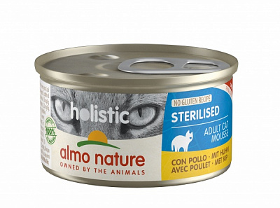 Консерва для стерилізованих котів Almo Nature Holistic Functional Cat з куркою