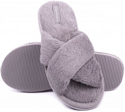 Капці домашні Twins HS хутрянi перехрест р. 38/39 сірий