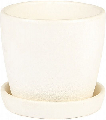 Горщик керамічний Сонет ангоб круглий 1л білий