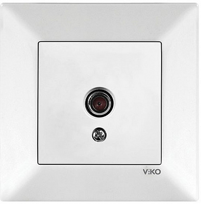 Розетка TV без заземлення Viko Meridian без шторок без кришки білий 90970010-WH