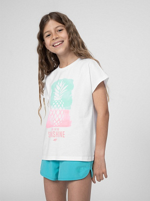 Футболка 4F TSHIRT F396 4FJSS23TTSHF396-10S р.146 белый