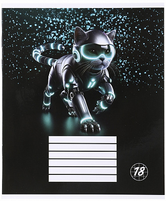 Тетрадь школьная Robot cat_25 18 листов в клеточку Nota Bene