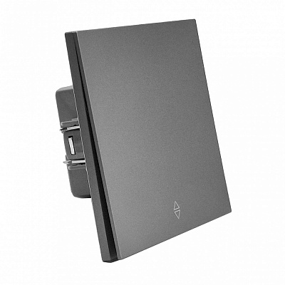 Выключатель проходной одноклавишный HausMark INO без подсветки серый WS-EU-Gray