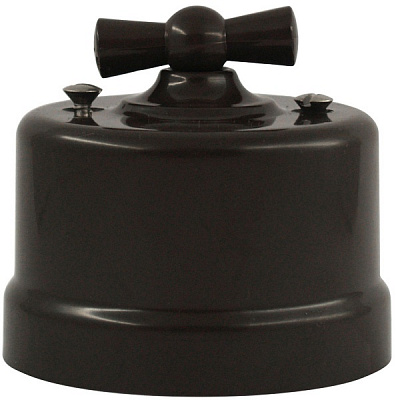 Выключатель тумблер одноклавишный Bironi без подсветки 10 А 220В коричневый В1-201-22