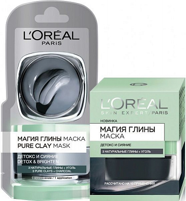 Маска L'Oreal Paris Магия глины Детокс и сияние 50 мл