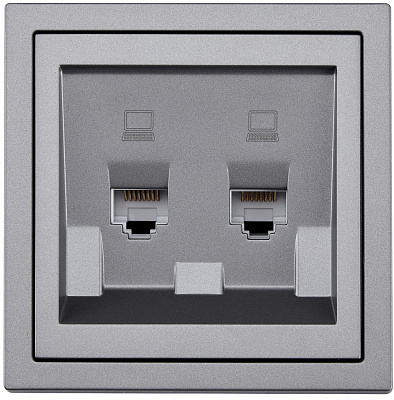 Механізм розетки комп’ютерна HausMark Juna IP20 сірий 7041-3588-141