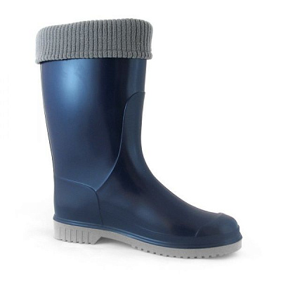 Чоботи гумові Alisa Line з манжетом утеплені р.40 синій із сірим