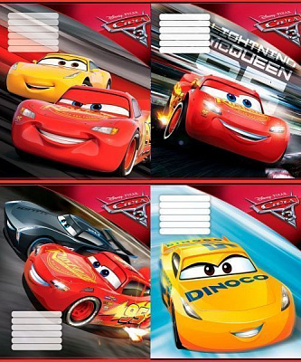 Тетрадь школьная Тачки 12 листов косая Мицар+